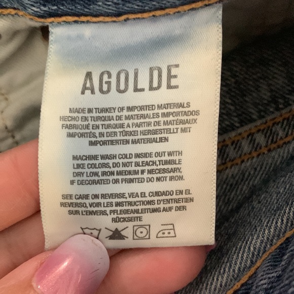 Agolde Riley Button Fly High Rise Jeans Size 24 - Picture 10 of 14